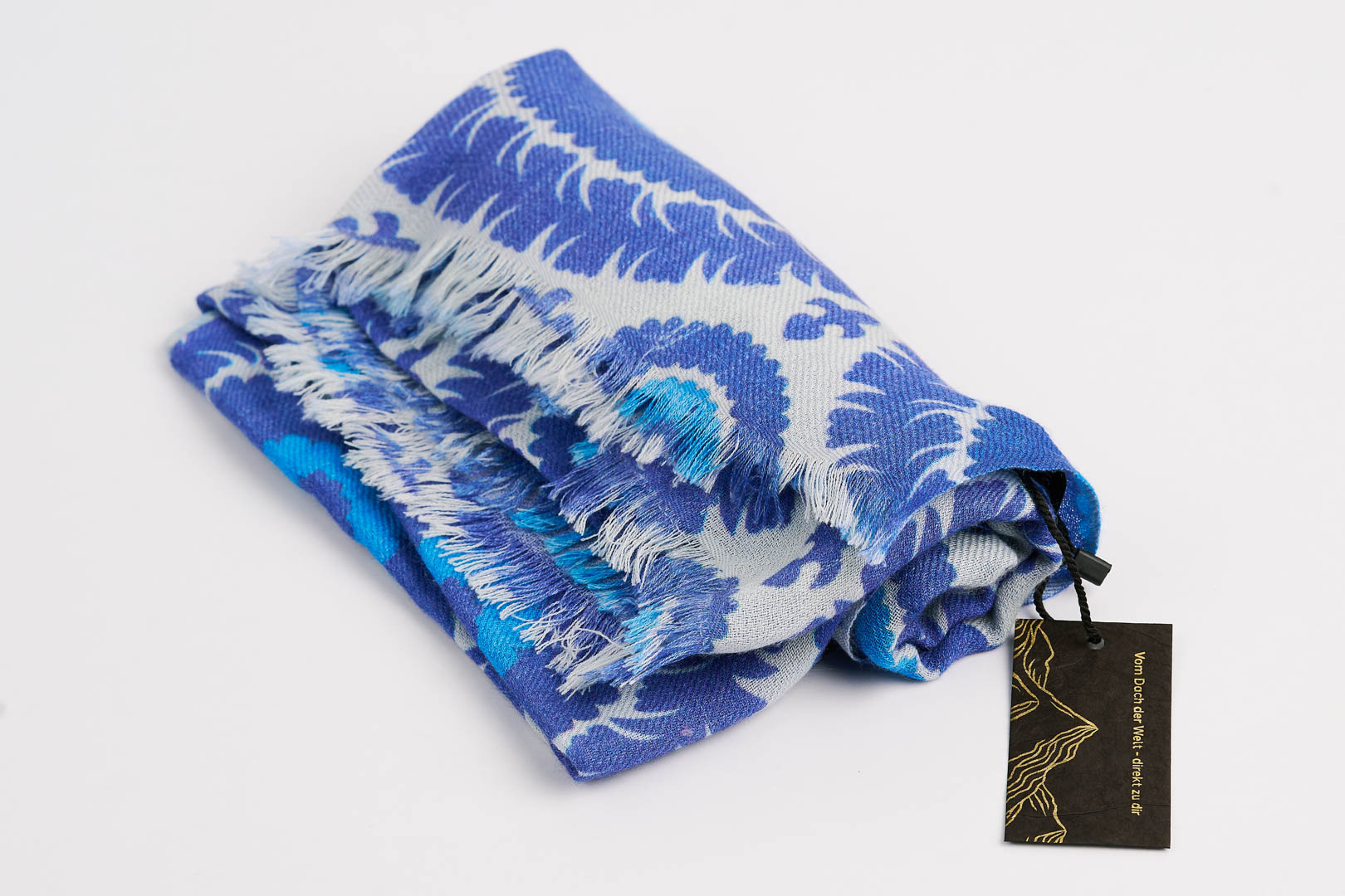 Thumbnail for Patterened Cashmere Shawl - Midnight Bloom